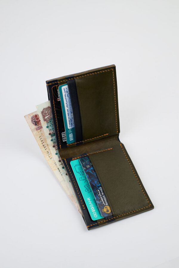 Aslaal Bi-fold Wallet “Mix Navy Blue & Olive” - Image 5